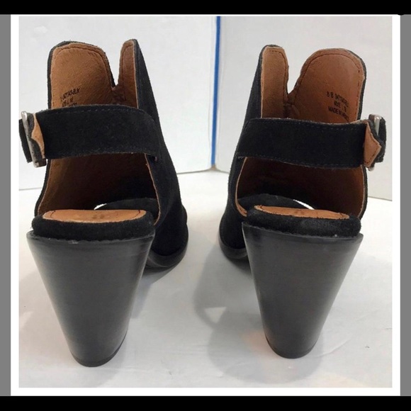 Frye Peep Toe Ankle Slingback Suede Boots/Booties - Picture 4 of 7